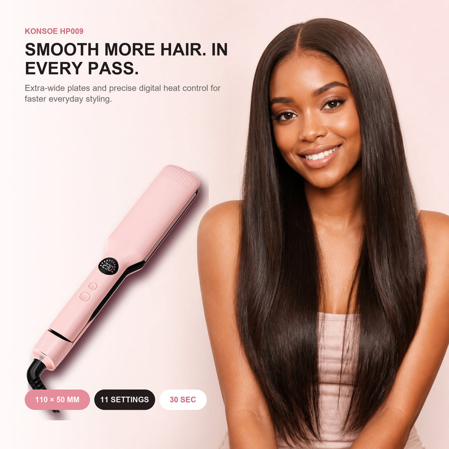 KONSOE SilkGlide Pro Extra-Wide Digital Flat Iron