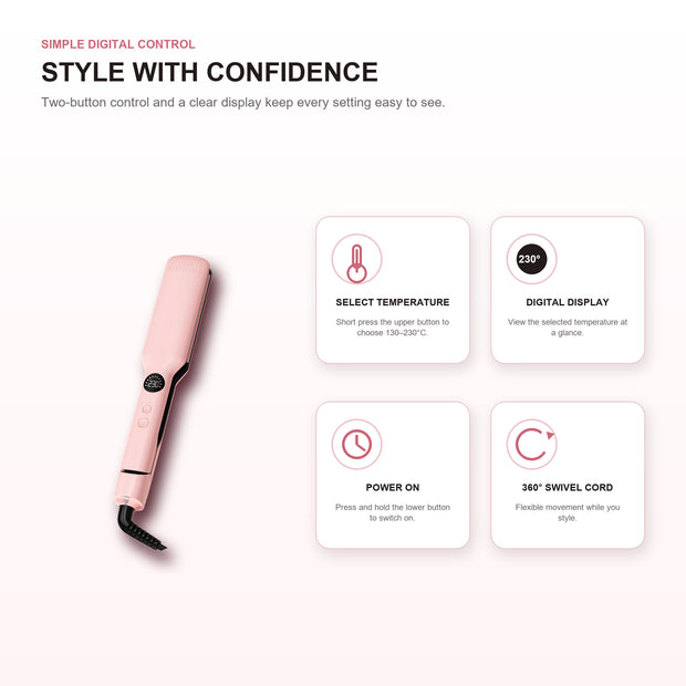 KONSOE SilkGlide Pro Extra-Wide Digital Flat Iron