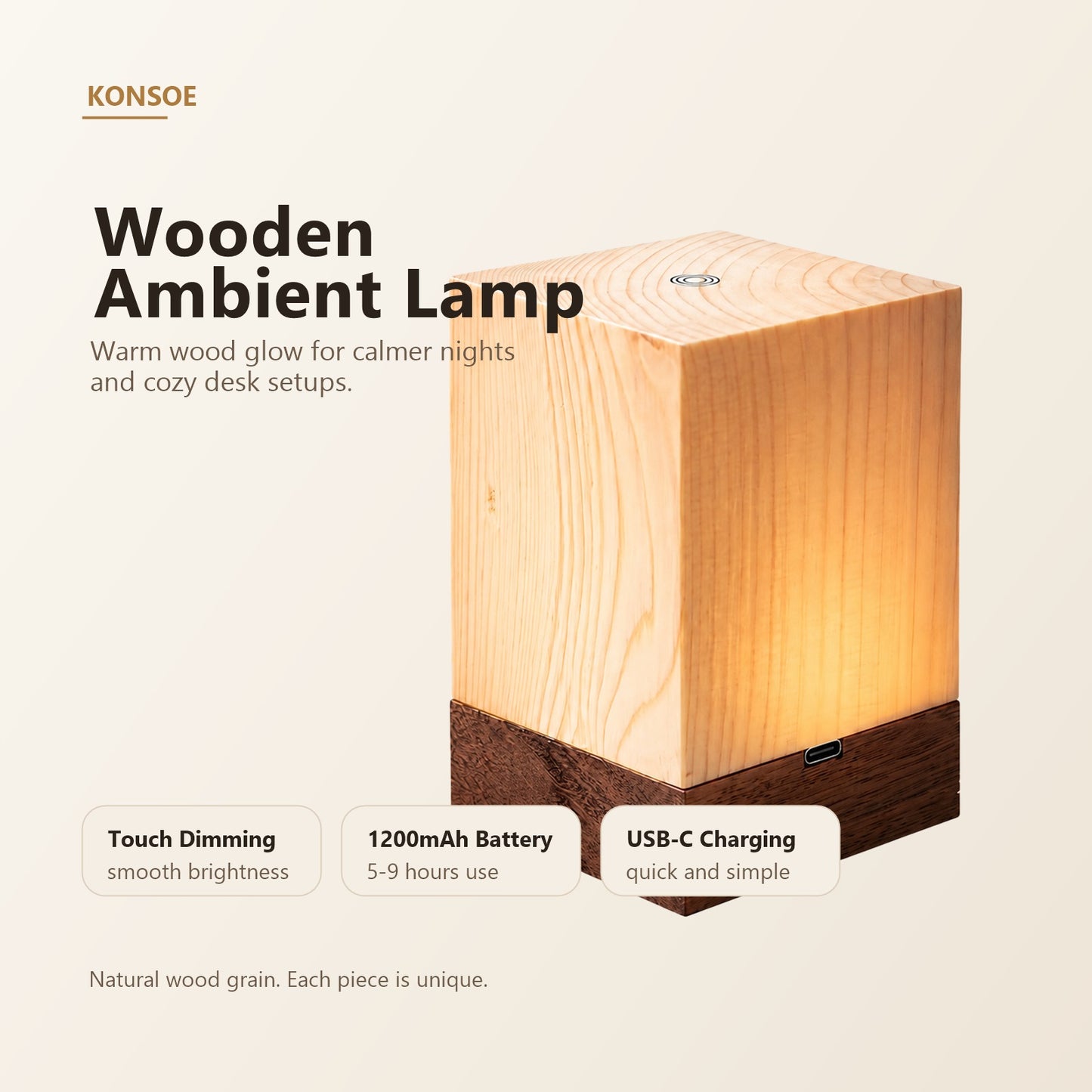 Minimalist Wooden Mood Lamp