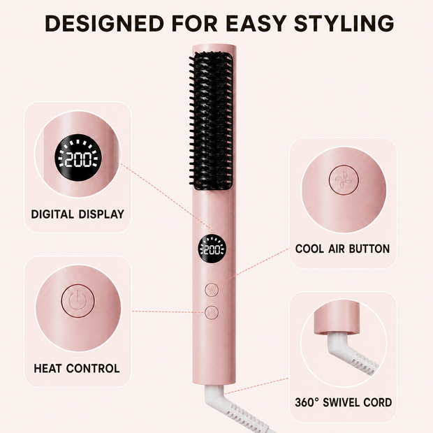 KONSOE AeroSleek Cool-Air Straightening & Styling Brush