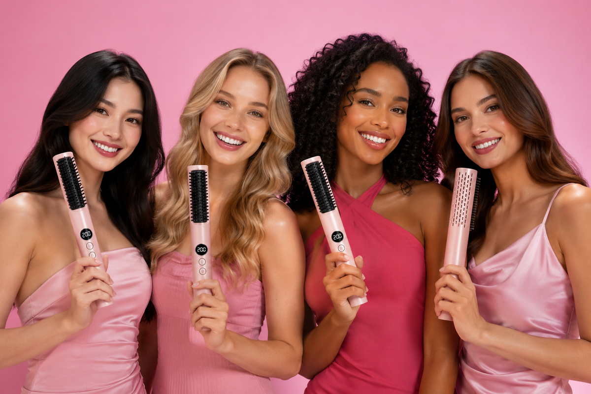Hair straightener brushes