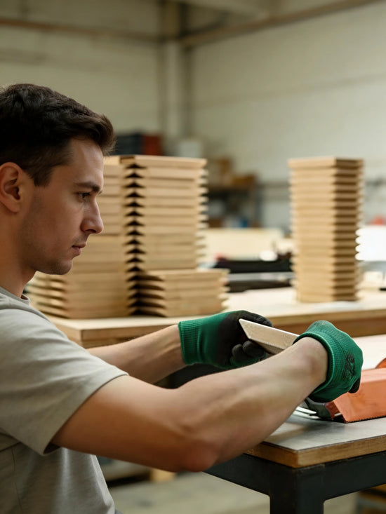 Handcrafted premium wooden desk accessories manufacturing process - KONSOE