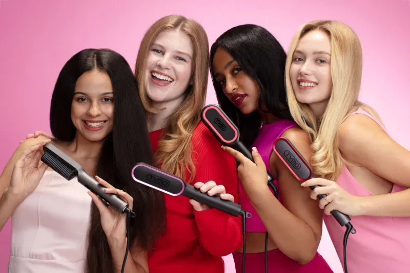 Hair straightener brushes